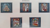 SUEDIA-1982-&#039;&#039;PICTURI- FRESCE CELEBRE-RELIGIE&#039;&#039;CRACIUN--MADONA cu Pruncul&#039;&#039;-Serie5v..-MNH NESTAMP. -Calitate EXTRA, Nestampilat