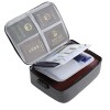 Geanta flippy pentru depozitare acte si documente, facturi, carduri, cu cod de securitate, 2 compartimente, impermeabila, 37 x 10.5 x 27 cm, gri
