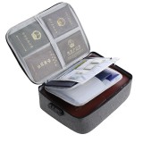 Geanta flippy pentru depozitare acte si documente, facturi, carduri, cu cod de securitate, 2 compartimente, impermeabila, 37 x 10.5 x 27 cm, gri