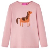 Tricou pentru copii cu m&acirc;neci lungi, roz deschis, 116, vidaXL