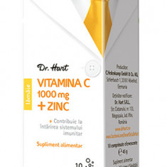 Dr.Hart Vitamina C 1000mg + Zinc, 10 comprimate efervescente