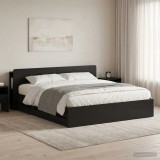 Cumpara ieftin Cadru de pat cu depozitare si tablie Negru 180 x 200 cm