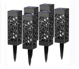 Felinar solar LED eMazing pentru exterior, inaltime 28,5 cm, putere 0,2W, 1,2V, 600mAh, lumina alba rece, 6 buc