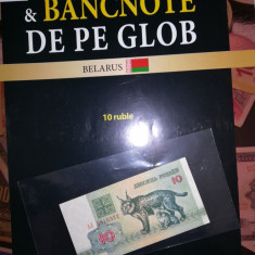 Bancnote straine:10 ruble Belarus UNC +revista nr 182 de la Hachette