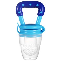 Suzeta pentru diversificarea alimentatiei/dentitie Cyrax, potrivit pentru fructe si piure proaspat, Albastru, fara BPA