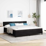 VidaXL Pat cu Arcuri și Saltea cu saltea Negru 200 x 200 cm țesătură