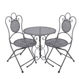 Cumpara ieftin Set mobilier gradina masa, 2 scaune fier gri antracit &Oslash; 60x71 cm / 50x40x93 cm (2)