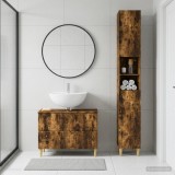 Cumpara ieftin Set de dulapuri pentru baie, 2 piese DELFT Stejar fumuriu