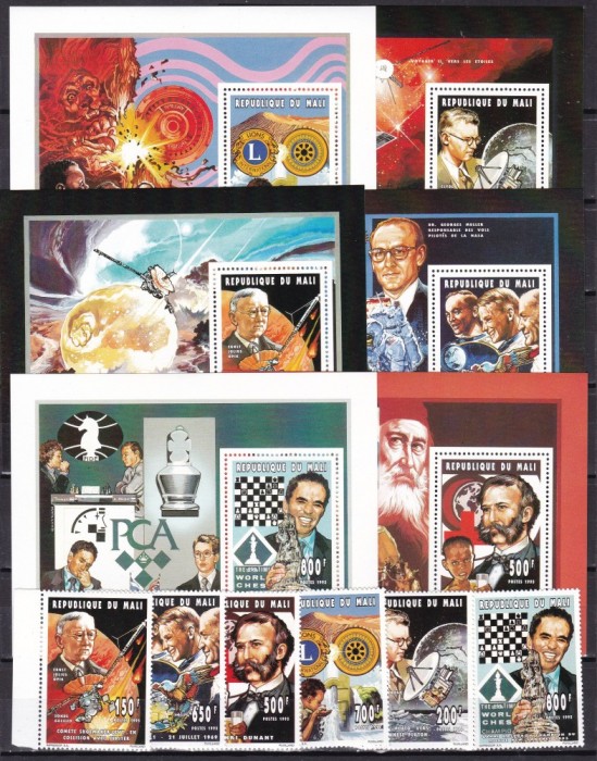 Mali 1995 sah personalitati MI 1337-1342 serie + 6 blocuri MNH w65