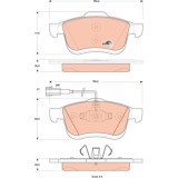 Set placute frana fata TRW, Fiat Doblo (263), 2010-, Lancia Delta III (844 ), 08.2008-08.2014, Kappa, 1994-2001, Fata; puntea fata