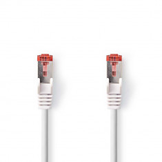 Cablu de retea S/FTP Nedis, cat6, patch cord, 3m, alb