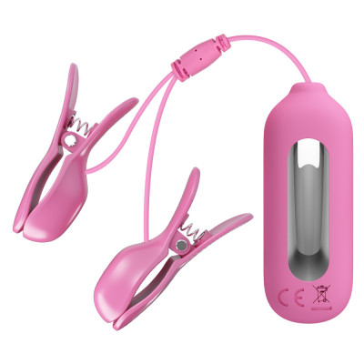 Clame Sfarcuri Pretty Love Vibro Nipple Clips, 3 Moduri Electrostimulare, 7 Moduri Vibratii, USB foto