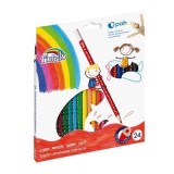 Creioane colorate Fiorello Soft 170-2152, triunghiulare, 24 culori, blister carton
