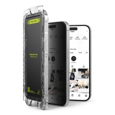Folie pentru iphone 16 pro (set 2) - ringke easy slide tempered glass - privacy foto