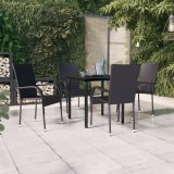 VidaXL Set mobilier de grădină, 5 piese, negru