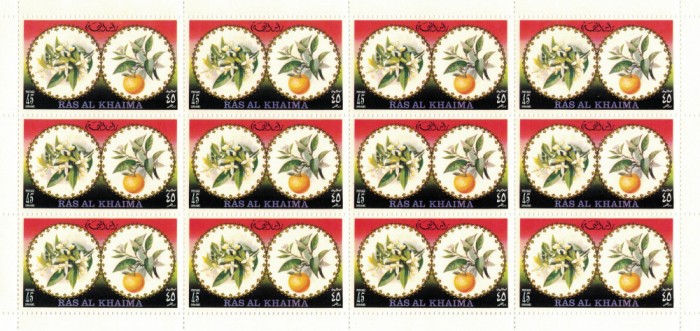 RAS AL KHAIMA 1972 - Flori si fructele lor/ minicoli complete MNH (12 serii complete) - cota Michel 96&euro; [6 imagini]