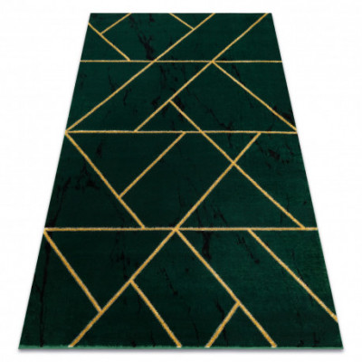 Exclusiv EMERALD covor 1012 glamour, stilat, geometric, marmură sticla verde / aur, 240x330 cm foto