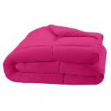 Cumpara ieftin Pilota matlasata umpluta cu lana, 400 g/m?, pentru iarna, bumbac ranforce, Fucsia, 210x230 cm