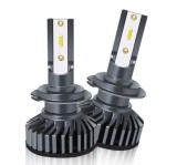 Set 2 becuri auto LED H7 COBS, 100W, lumina alb-rece, 12V, 12.000 lumeni, BZRSH, 6000K, IPF