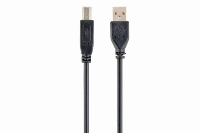 CABLU USB GEMBIRD pt. imprimanta, USB 2.0 (T) la USB 2.0 Type-B (T), 1m, conectori auriti, black, &quot;CCP-USB2-AMBM-1M&quot; (timbru verde 0.08 lei)