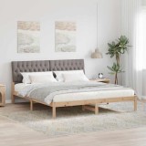 vidaXL Cadru de pat cu tăblie tapițată cu headboard Maro 180 x 200 cm 3394386