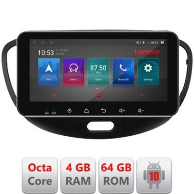 Navigatie HHyundai I10 2007-2013 Android radio gps internet Octa Core 4+64 LTE ecran de 10.33&amp;#039; wide KIT-i10-2007+EDT-E511-pro CarStore Technology foto