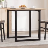VidaXL Masă de bucătărie, cadru O, 80x80x75 cm lemn masiv pin și Oţel
