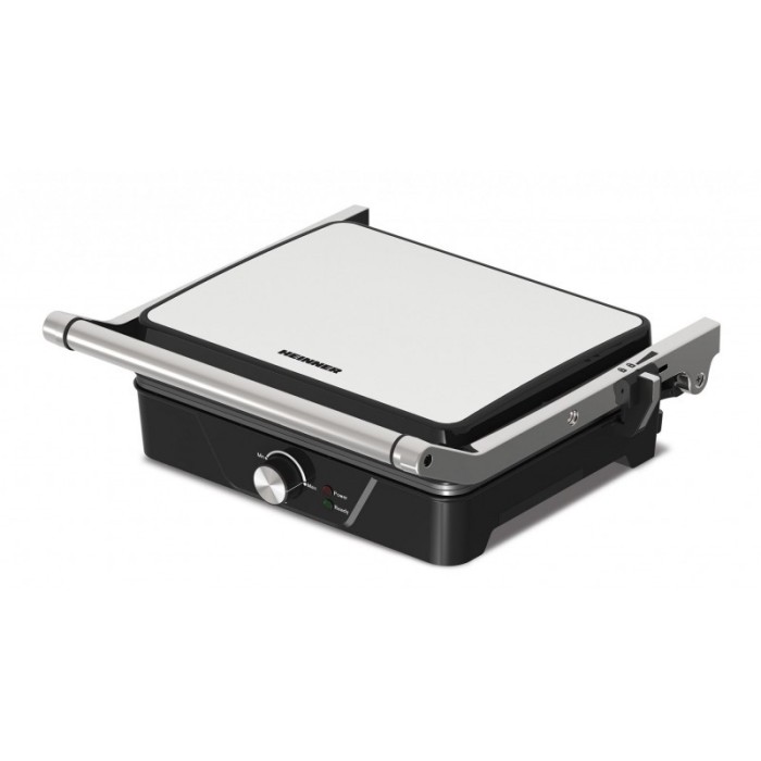 Grill electric Heinner, 2000 W, temperatura reglabila, deschidere 180 grade, indicator luminos