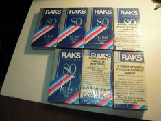 LOT de 7 casete video VHS RAKS E180, stare BUNA foto
