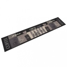 vidaXL Covor de bucătărie lavabil Coffee, negru, 60x300 cm, catifea 136557
