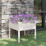 VidaXL Jardinieră de grădină, alb, 70x70x70 cm, lemn masiv de pin