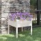 vidaXL Jardinieră de grădină, alb, 70x70x70 cm, lemn masiv de pin 810811