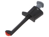 Clips de masurare cu carlig POMONA 20A, negru, 137mm, otel, alama, protectie CAT II/III/IV 1000V