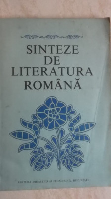 Constantin Crisan - Sinteze de literatura romana, 1981 foto