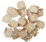 Nasturi din lemn in forma de mar pentru activitati crafts, 30 bucati set