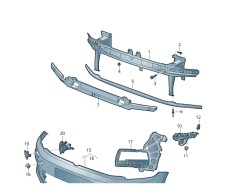 Intaritura bara, armatura fata VW TOURAN (5T), 05.2015-,