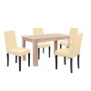 Set de masă Leon 4+1 stejar Sonoma-bej