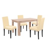 Cumpara ieftin Set de masă Leon 4+1 stejar Sonoma-bej