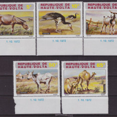 66-VOLTA SUPERIOARA -1972-Serie completa de 5 timbre nestampilate MNH