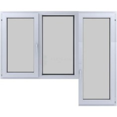 Fereastra termopan PVC, Lion Evolution 92, 6 camere, Alb, 3097x2120 cm, O fereastra oscilobatanta cu o parte batanta si una fixa
