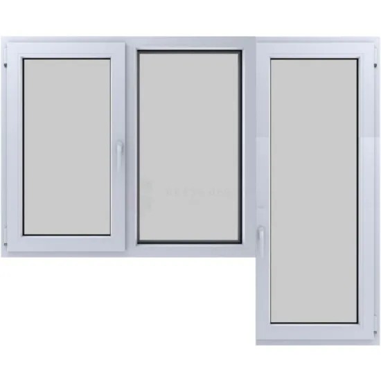 Fereastra termopan PVC, Lion Evolution 92, 6 camere, Alb, 3097x2120 cm, O fereastra oscilobatanta cu o parte batanta si una fixa