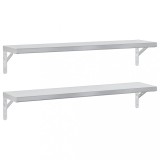 Cumpara ieftin Rafturi de perete 2 buc. 100x23,5 cm argintiu otel inoxidabil