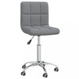 VidaXL Scaun de birou pivotant, gri deschis, material textil