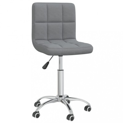 vidaXL Scaun de birou pivotant, gri deschis, material textil foto