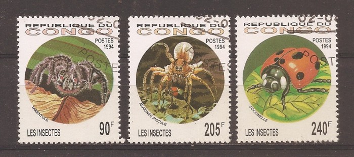 Congo 1994 - Insecte și arahnide, Stampilate