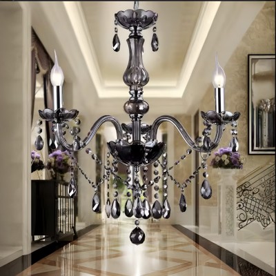 Candelabru Cristal AUGUST Eleganza, 3xE14, Diametru 48cm, Negru, Inaltime Reglabila ModernLight Concept foto