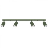 Lampă De Tavan Karbon Verde Măsliniu Din Aluminiu Cu 4 Becuri Tub Minimalistă De Interior.