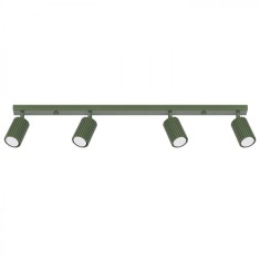 Lampă De Tavan Karbon Verde Măsliniu Din Aluminiu Cu 4 Becuri Tub Minimalistă De Interior.
