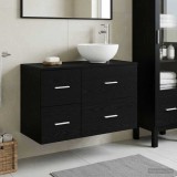 Cumpara ieftin Set dulap baie 2 buc. Stejar Negru 79,5 x 41 x 80 cm