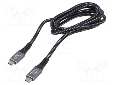 Cablu USB C USB 3.2 GEMBIRD 1,5m negru 20Gbps textil foto